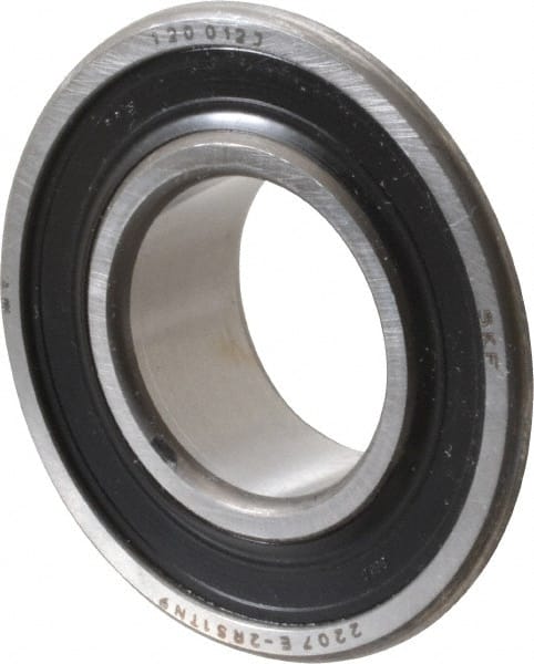 SKF - 35mm Bore Diam, 72mm OD, Double Seal Self Aligning Radial Ball Bearing - 23mm Wide, 2 Rows, Round Bore, 1,980 Lb Static Capacity, 6,900 Lb Dynamic Capacity - Exact Tooling