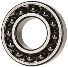 SKF - 35mm Bore Diam, 72mm OD, Open Self Aligning Radial Ball Bearing - 23mm Wide, 2 Rows, Round Bore, 1,980 Lb Static Capacity, 6,900 Lb Dynamic Capacity - Exact Tooling