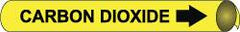 NMC - Pipe Marker with Carbon Dioxide Legend and Arrow Graphic - 6 to 8" Pipe Outside Diam, Black on Yellow - Exact Tooling