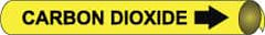 NMC - Pipe Marker with Carbon Dioxide Legend and Arrow Graphic - 4-5/8 to 5-7/8" Pipe Outside Diam, Black on Yellow - Exact Tooling