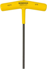 Bondhus - 3/16" Hex, T-Handle Cushion Grip, Hex Key - 6" OAL, Protanium High Torque Steel, Inch System of Measurement - Exact Tooling