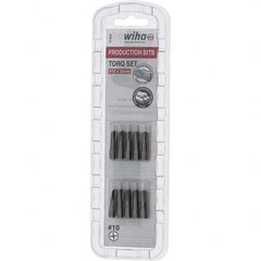 Wiha - 1/4" Drive, #10 Torq-Set Screwdriver Bit - 1" OAL - Exact Tooling