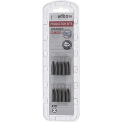 Wiha - 1/4" Drive, #10 Spanner Screwdriver Bit - 1" OAL - Exact Tooling
