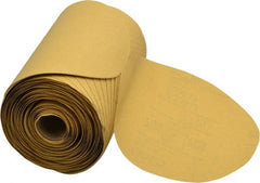 3M - 6" Diam, 220 Grit Aluminum Oxide Adhesive PSA Disc - Very Fine Grade, Gold, A Weighted Backing, Flexible, Use with Random Orbital Sanders - Exact Tooling