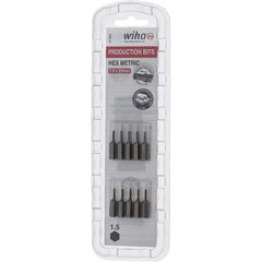 Wiha - 1.5mm Hex Screwdriver Bit - 1/4" Drive, 1" OAL - Exact Tooling