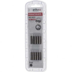 Wiha - 0.218" Hex Screwdriver Bit - 1/4" Drive, 1" OAL - Exact Tooling