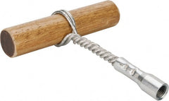 Schaefer Brush - 6-1/2" Long, 1/4" NPT Male, Galvanized Steel T-Bar Brush Handle - 1/2" Diam, For Use with Tube Brushes & Scrapers - Exact Tooling