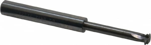 Made in USA - 25 to 40 TPI, 0.03mm to 0.04mm Pitch, Internal/External Single Profile Thread Mill - 1/4" Noml Diam, 1/4" Cut Diam, 1/4" Shank Diam, 4 Flute, 0.15" Neck Diam, 1" Neck Length, 2-1/2" OAL, Bright Finish - Exact Tooling