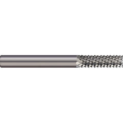 Micro 100 - 1/4" Diam, 1" LOC, 1/4" Shank Diam, Burr-End Diamond-Pattern Router Bit - Exact Tooling