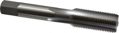 OSG - 5/8-18 UNF 3B 4 Flute Bright Finish High Speed Steel Straight Flute Standard Hand Tap - Bottoming, Left Hand Thread, 3-13/16" OAL, 1-13/16" Thread Length, H3 Limit, Oversize - Exact Tooling