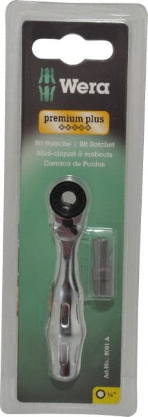 Wera - 1 Piece, Screwdriver 1/4" Bit Ratchet Bit Set - Exact Tooling