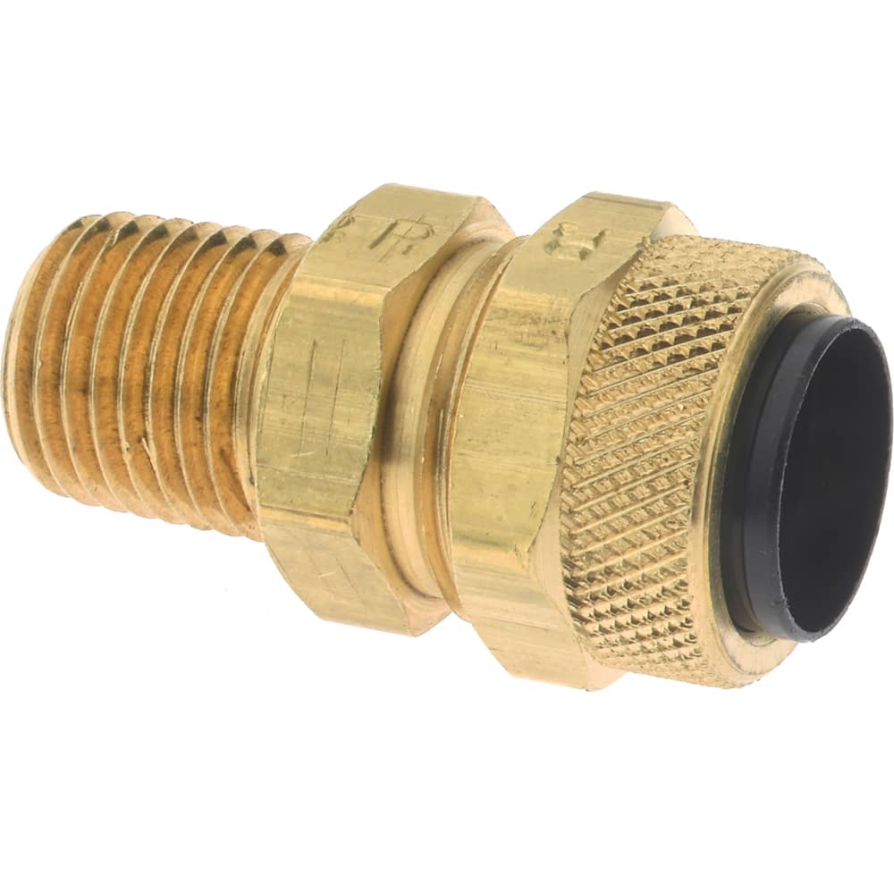 Parker - 1/2" Tube OD x 1/4 Thread Acetal Copolymer Compression Tube Connector - Exact Tooling