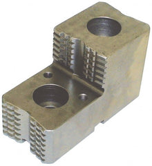 H & R Manufacturing - 52" Max Chuck Diam Compatibility, Steel Bullard Hard Lathe Top Jaws - 5/8" Groove Width, 3" Wide x 6-5/8" Long x 4" High - Exact Tooling