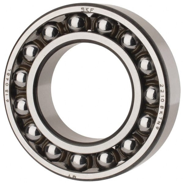 SKF - 50mm Bore Diam, 90mm OD, Open Self Aligning Radial Ball Bearing - 23mm Wide, 2 Rows, Round Bore, 2,520 Lb Static Capacity, 7,600 Lb Dynamic Capacity - Exact Tooling