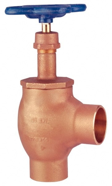 NIBCO - 3/4" Pipe, Class 125, Soldered Bronze Renewable Angle Gate Valve - 200 WOG, 125 WSP, Screw-In Bonnet - Exact Tooling