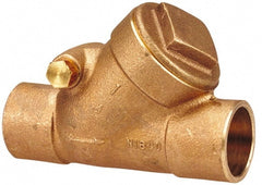 NIBCO - 1-1/4" Bronze Check Valve - Y-Pattern, Soldered x Soldered, 300 WOG - Exact Tooling