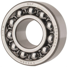 SKF - 30mm Bore Diam, 72mm OD, Open Self Aligning Radial Ball Bearing - 27mm Wide, 2 Rows, Round Bore, 1,980 Lb Static Capacity, 7,010 Lb Dynamic Capacity - Exact Tooling