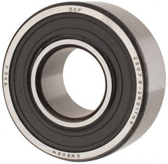 SKF - 35mm Bore Diam, 80mm OD, Double Seal Self Aligning Radial Ball Bearing - 31mm Wide, 2 Rows, Round Bore, 2,520 Lb Static Capacity, 8,930 Lb Dynamic Capacity - Exact Tooling