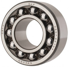 SKF - 35mm Bore Diam, 80mm OD, Open Self Aligning Radial Ball Bearing - 31mm Wide, 2 Rows, Round Bore, 2,520 Lb Static Capacity, 8,930 Lb Dynamic Capacity - Exact Tooling