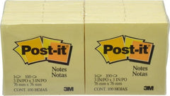 3M - 100 Sheet, 3 x 3", Note Pad/Writing Pad/Notebook - Yellow - Exact Tooling