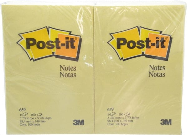 3M - 100 Sheet, 4 x 6", Note Pad/Writing Pad/Notebook - Yellow - Exact Tooling