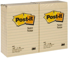 3M - 100 Sheet, 4 x 6", Note Pad/Writing Pad/Notebook - Yellow - Exact Tooling
