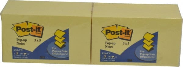 3M - 100 Sheet, 3 x 5", Note Pad/Writing Pad/Notebook - Yellow - Exact Tooling