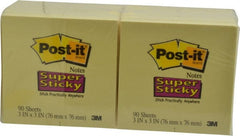 3M - 90 Sheet, 3 x 3", Note Pad/Writing Pad/Notebook - Yellow - Exact Tooling