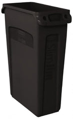 Rubbermaid - 23 Gal Black Rectangle Trash Can - Polyethylene, 30" High x 22" Long x 11" Wide - Exact Tooling