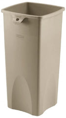 Rubbermaid - 23 Gal Beige Square Trash Can - Polyethylene, 30.9" High x 16-1/2" Long x 15-1/2" Wide - Exact Tooling