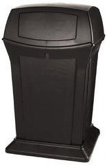 Rubbermaid - 45 Gal Black Square Trash Can - Polyethylene, 41-1/2" High x 24-7/8" Long x 24-7/8" Wide - Exact Tooling