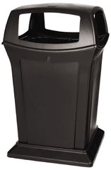 Rubbermaid - 45 Gal Black Square Trash Can - Polyethylene, 41-1/2" High x 24-7/8" Long x 24-7/8" Wide - Exact Tooling