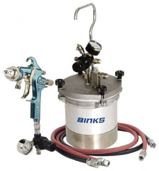 Binks - High Volume/Low Pressure Paint Spray Gun - 2 Qt Capacity, 10 Max psi, 12 Max CFM, For High Solids, Industrial Automotive, Waterborne - Exact Tooling