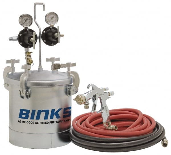 Binks - Paint Sprayer Pressure Tank - SV100 HVLP Gun with 2 Gallon Tank - Exact Tooling