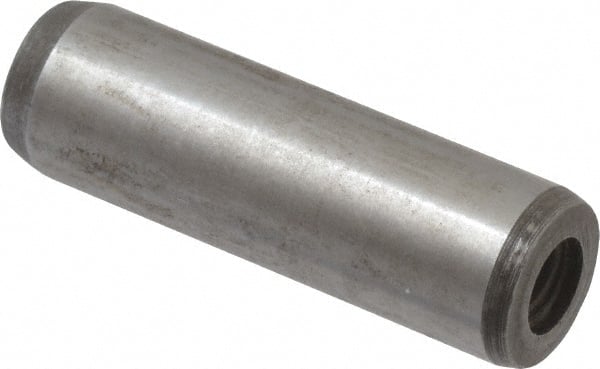 Value Collection - 12mm Diam x 40mm Pin Length Alloy Steel Pull Out Dowel Pin - C 57-63 Hardness, 1 Rounded & 1 Threaded End - Exact Tooling