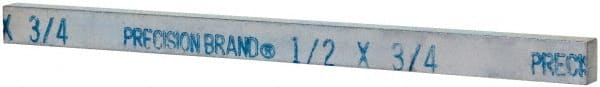 Precision Brand - 12" Long x 3/4" High x 1/2" Wide, Zinc-Plated Key Stock - Low Carbon Steel - Exact Tooling