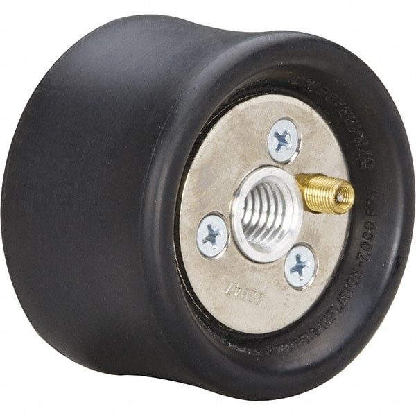 Dynabrade - 5" Wheel OD, 3-1/2" Wheel Width, 3,500 RPM, Composite, Pneumatic Wheel with Hub - 15-1/2" Long x 3-1/2" Wide, 5/8" Wheel Arbor Hole - Exact Tooling