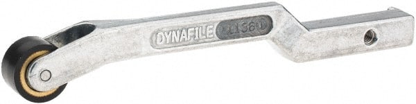 Dynabrade - 3/8" Wide Contact Arm - Offset Arm, 18" Belt Length x 1/2" Belt Width, Crowned, Rubber, 70" Contact Wheel Diam - Exact Tooling