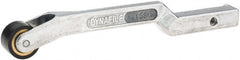 Dynabrade - 3/8" Wide Contact Arm - Offset Arm, 18" Belt Length x 1/2" Belt Width, Crowned, Rubber, 70" Contact Wheel Diam - Exact Tooling