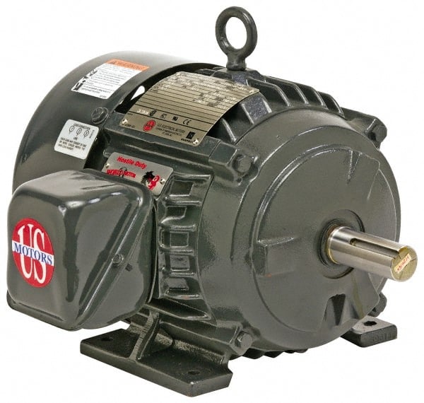 US Motors - 1.5 hp, TEFC Enclosure, No Thermal Protection, 1,175 RPM, 230/460 Volt, 60 Hz, Three Phase Premium Efficient Motor - Size 182 Frame, Rigid Mount, 1 Speed, Ball Bearings, 5/2.5 Full Load Amps, F Class Insulation, Reversible - Exact Tooling