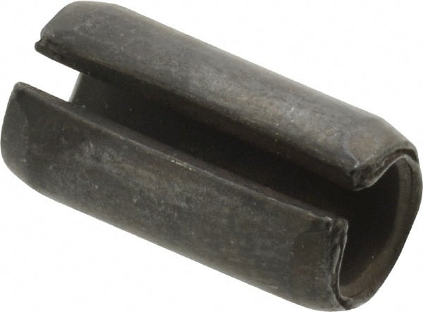 Made in USA - 3/8" Diam x 3/4" Long Slotted Spring Pin - Grade 1070-1090 Alloy Steel, Black Oxide Finish - Exact Tooling