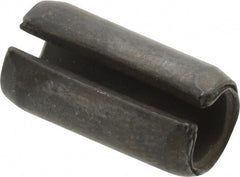 Made in USA - 3/8" Diam x 3/4" Long Slotted Spring Pin - Grade 1070-1090 Alloy Steel, Black Oxide Finish - Exact Tooling