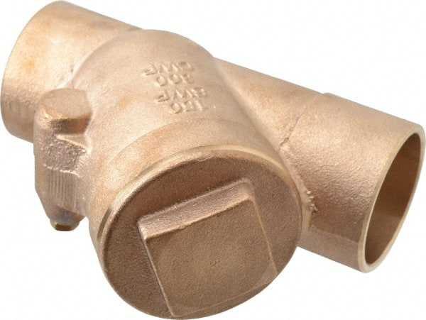 NIBCO - 2" Bronze Check Valve - Y-Pattern, Soldered x Soldered, 300 WOG - Exact Tooling