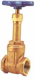 NIBCO - 1-1/2" Pipe, Class 125, Threaded Bronze Solid Wedge Rising Stem Gate Valve - 200 WOG, 125 WSP, Screw-In Bonnet - Exact Tooling