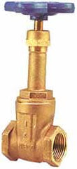 NIBCO - 3" Pipe, Class 125, Threaded Bronze Solid Wedge Rising Stem Gate Valve - 200 WOG, 125 WSP, Screw-In Bonnet - Exact Tooling
