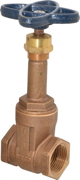 NIBCO - 1" Pipe, Class 125, Threaded Bronze Solid Wedge Rising Stem Gate Valve - 200 WOG, 125 WSP, Screw-In Bonnet - Exact Tooling