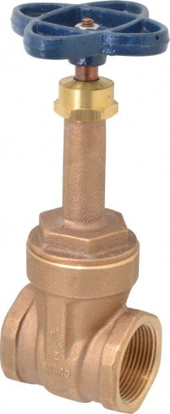 NIBCO - 1-1/4" Pipe, Class 125, Threaded Bronze Solid Wedge Rising Stem Gate Valve - 200 WOG, 125 WSP, Screw-In Bonnet - Exact Tooling