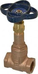 NIBCO - 1/2" Pipe, Class 125, Threaded Bronze Solid Wedge Rising Stem Gate Valve - 200 WOG, 125 WSP, Screw-In Bonnet - Exact Tooling