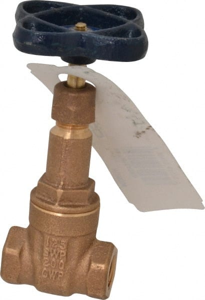 NIBCO - 1/4" Pipe, Class 125, Threaded Bronze Solid Wedge Rising Stem Gate Valve - 200 WOG, 125 WSP, Screw-In Bonnet - Exact Tooling