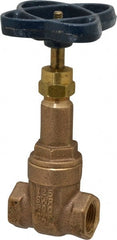 NIBCO - 3/8" Pipe, Class 125, Threaded Bronze Solid Wedge Rising Stem Gate Valve - 200 WOG, 125 WSP, Screw-In Bonnet - Exact Tooling